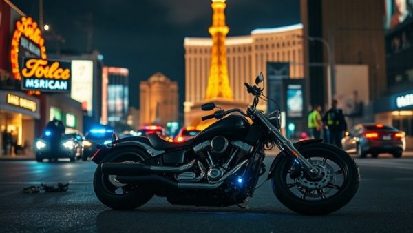 Las Vegas motorcycle accident scene highlighting fatalities and safety.