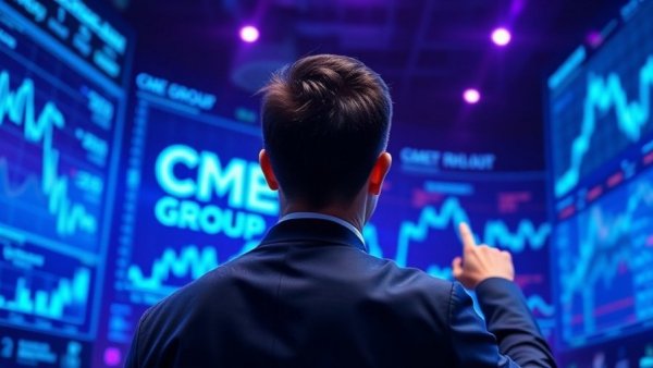 Business professional interacting with CME Group digital financial charts, altcoin futures context