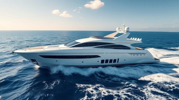 Luxurious 2018 Princess Y75 for sale cruising on open sea under clear skies.