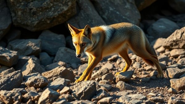 Coyote swims to Alcatraz Island, explores rocky terrain.