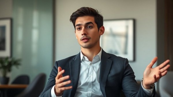 Young professional discussing plastic waste recycling solutions.