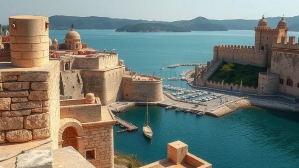 Cruising Croatia by Dubrovnik's historic fortifications and scenic harbor.
