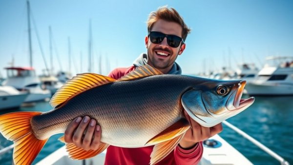 Fishing guide in Southwest Florida holding a large fish on a sunny day.