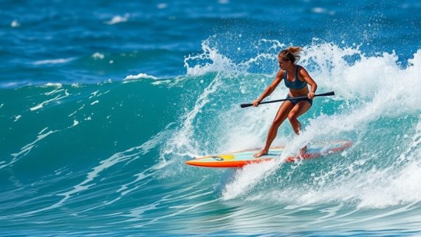 Adaptive surfers perfect balance on cold water wave.