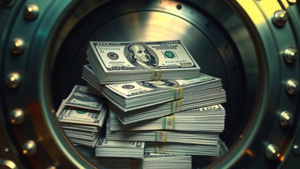 Stacks of money in vault depicting mortgage fraud and insider threats.