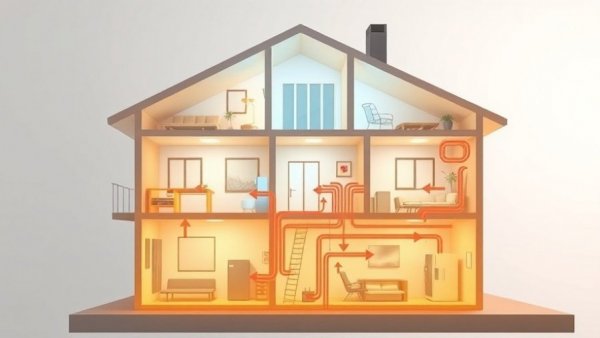 Diagram illustrating heat distribution in multi-story homes.