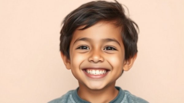 Smiling young boy portrait.