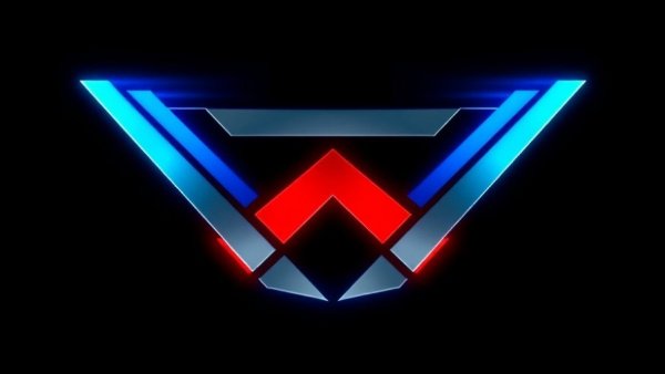Minimalistic futuristic ZenaTech logo in blue and red.