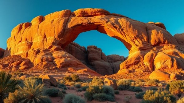 Grand Staircase-Escalante landscape with rock arch formation.