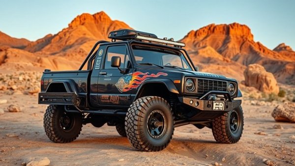 El Bandito Super Bronco truck on rocky desert terrain.