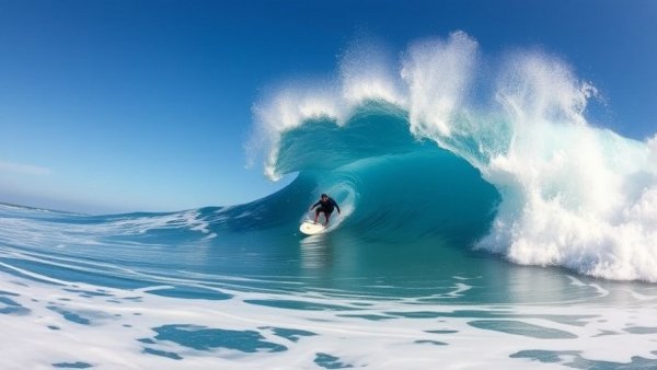 Surfer riding a massive wave at La Nord SUP Challenge 2026.