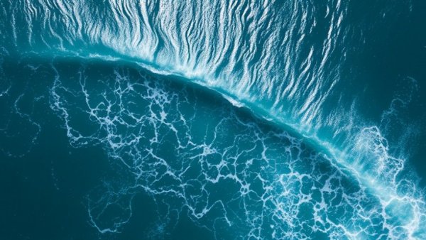 Aerial view of Peru surf spots, rhythmic ocean waves.