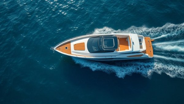 Falcon Tenders Solas 660 boat with wooden deck on calm sea