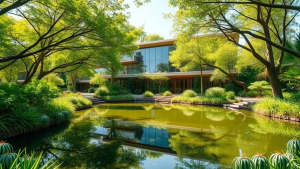 Modern building in a natural setting, reflecting bipartisan support for geothermal energy.