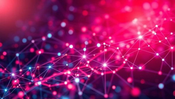 Digital network showcasing AI adoption in utilities with vibrant colors.