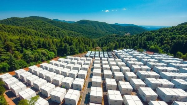 Battery Energy Storage Project in New England surrounded by greenery.