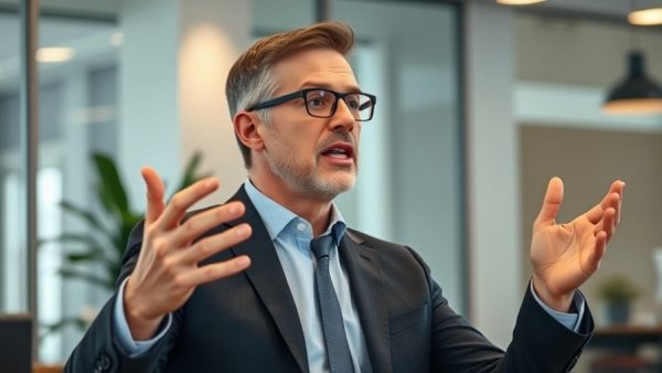 Businessperson discussing sustainable solutions beyond PVC in an office.