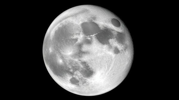 Detailed view of the monochromatic moon in space, showcasing its surface features, related to lunar nuclear power.