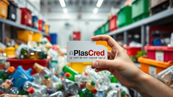 PlasCred financing for plastic recycling concept illustration.