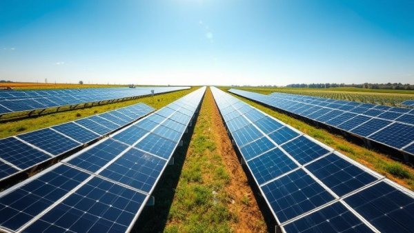 Stardust Solar Investment Opportunity in a serene solar farm with panels.