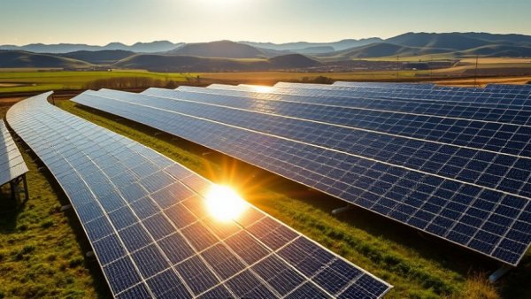 Solar energy project on former coal mines, vibrant transformation.