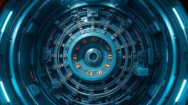 AI nuclear deployment: view into a glowing nuclear reactor core.