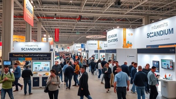 Scandium Canada Pre-PDAC Mining Showcase scene with attendees and booths.