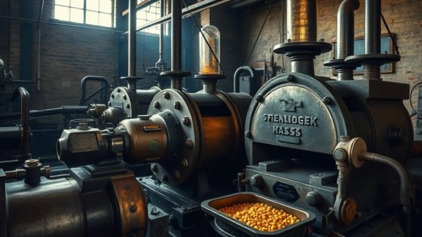 Industrial machinery demonstrating gold mining amalgamation process.