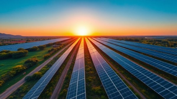 Aerial view of Zambia solar energy investment in lush landscape.