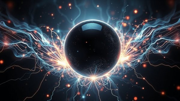 Artistic black pearl with luminous energy waves, Graphano Energy Black Pearl Project.