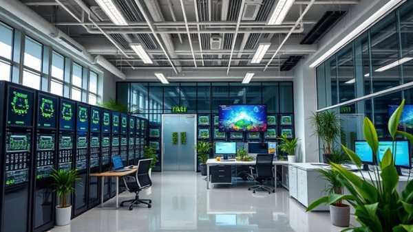Sustainable technology in modern office for ITAD strategies.