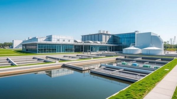 Advanced wastewater treatment plant showcasing innovations in sustainability.