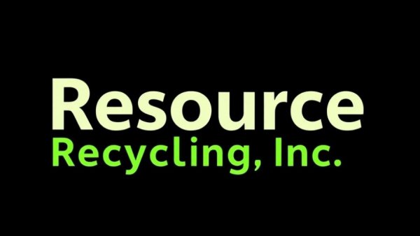 Modern logo of Resource Recycling, Inc. with bold text, black and green.