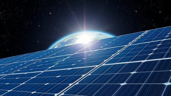 Futuristic solar panels capturing energy in space for Space-Based Solar Power Investment.