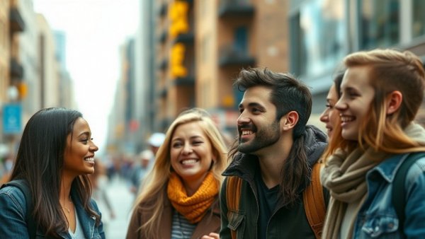 Young adults enjoying time in a vibrant city, Neora in LATAM.