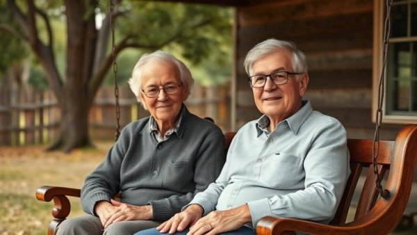 Elderly couple on porch swing amid data center rezoning controversy