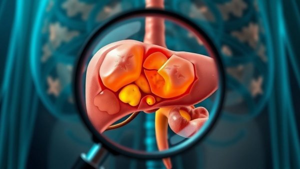 Caspase-2 fatty liver illustration with magnified fatty deposits.