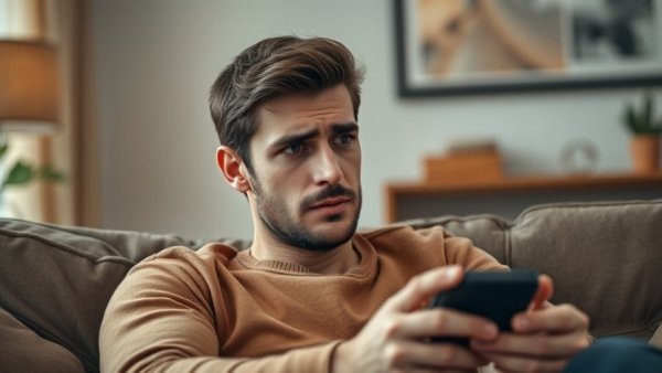 Stressed young father with family highlighting new fathers depression risk.