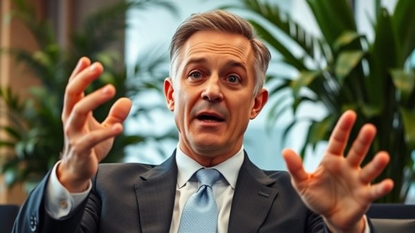 Middle-aged man speaking passionately at a conference, U.S.-Iran war energy crisis.