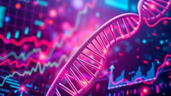 Abstract vision of regenerative medicine revenue growth with financial trends.