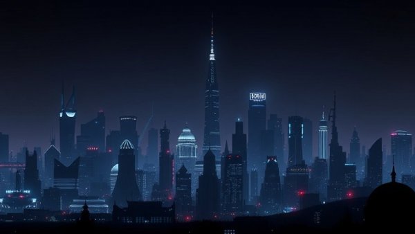 Futuristic cityscape silhouette with glowing lights for ReGen III private placement.