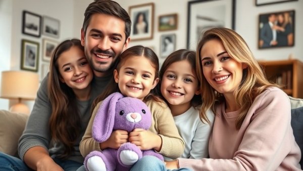 Family portrait representing state-run insurance plans for foster children.