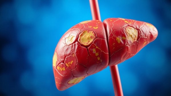 Illustration of liver damage from binge drinking risks.