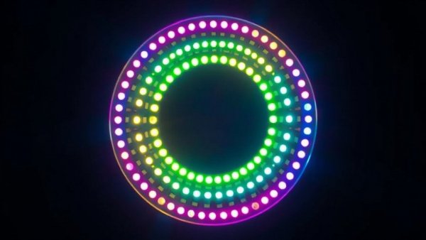 AI-powered nutritional wellness device with colorful rainbow lights.