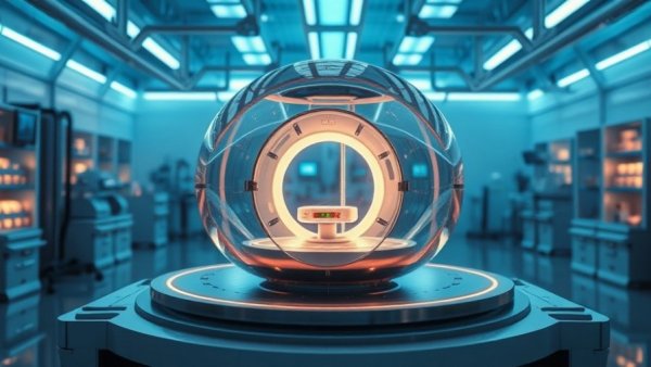 Cocoon platform for cell therapy manufacturing in a futuristic lab.