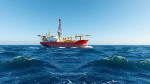 Wave energy production results in offshore facility with clear sky.