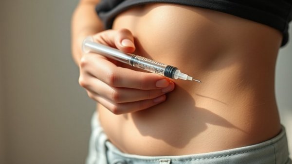 Person using injection pen for weight loss drugs.