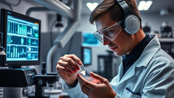 Advanced laboratory technician working on biospecimen shipping time reduction