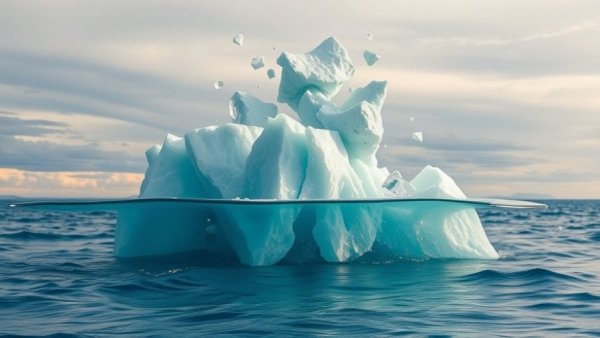 Metaphorical iceberg head representing Alzheimer's disease treatment challenges.