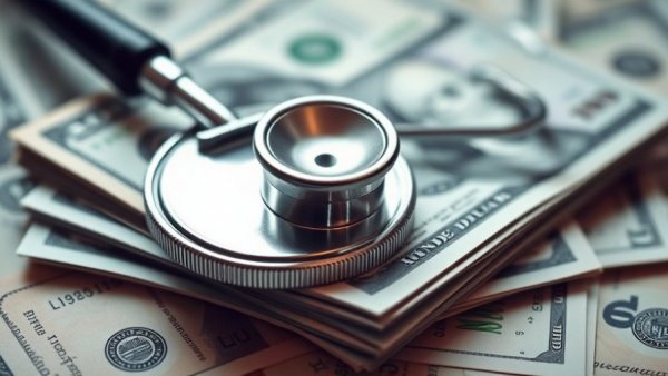 Stethoscope on money symbolizing rising healthcare costs.